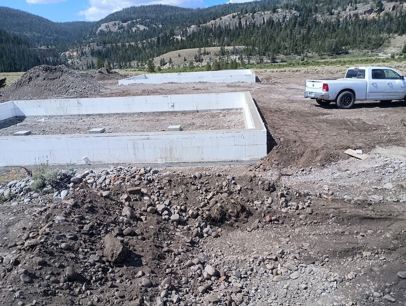 House foundation in Dubois, Wyoming